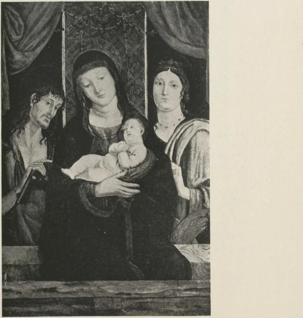 An illustration from Illustrated catalogue of a highly important collection of ancient paintings of the Italian, Dutch, Spanish, Flemish and French schools, including an imposing gathering of Italian and Flemish primitives [electronic resource] : to be sold at unrestricted public sale by direction of the F. Kleinberger Galleries, for the purpose of adjusting the business interests of their former partnership and the present incorporation, in the grand ballroom of the Plaza Hotel, Fifth Avenue, 58th to 59th Street, on the evening herein stated, 1918, leaf 54