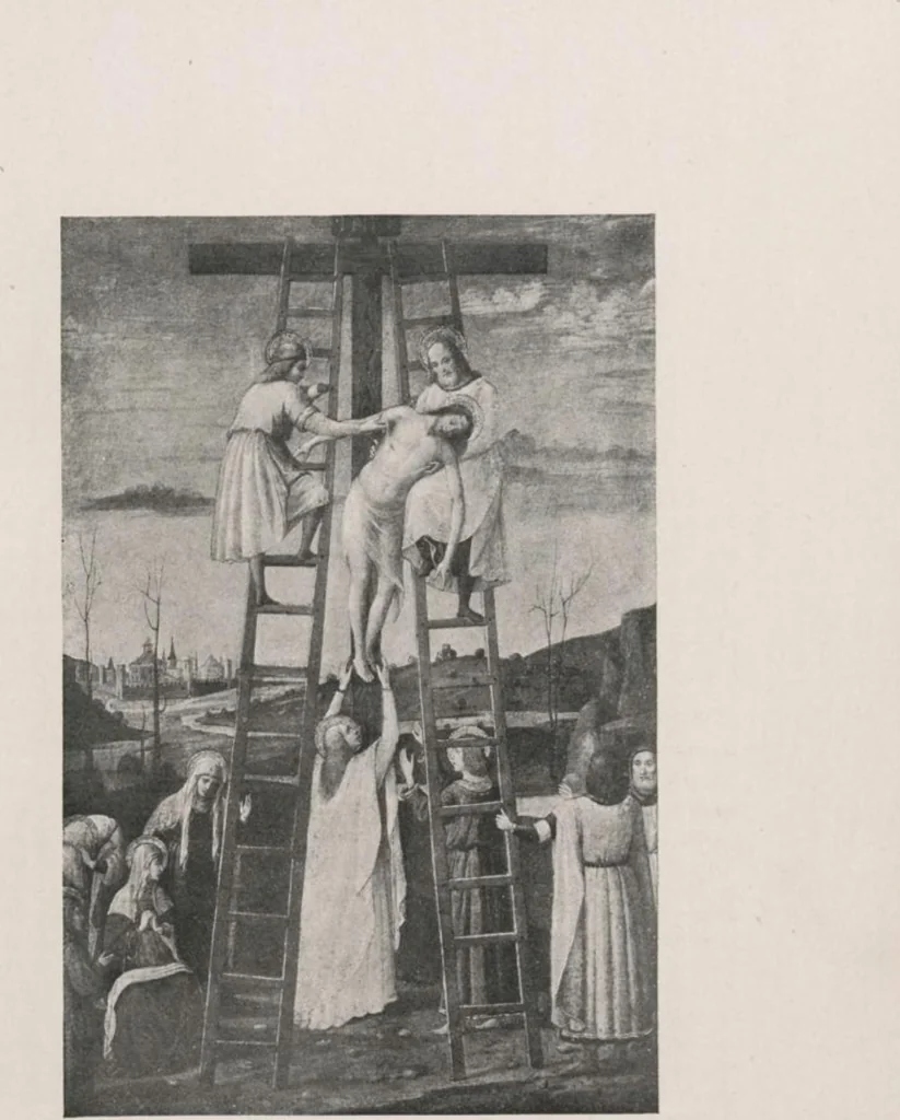 An illustration from Illustrated catalogue of a highly important collection of ancient paintings of the Italian, Dutch, Spanish, Flemish and French schools, including an imposing gathering of Italian and Flemish primitives [electronic resource] : to be sold at unrestricted public sale by direction of the F. Kleinberger Galleries, for the purpose of adjusting the business interests of their former partnership and the present incorporation, in the grand ballroom of the Plaza Hotel, Fifth Avenue, 58th to 59th Street, on the evening herein stated, 1918, leaf 84