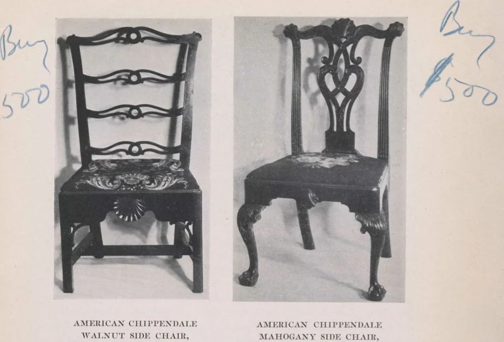 An illustration from The Jacob Paxson Temple collection of early American furniture and objects of art [electronic resource], 1922, leaf 10