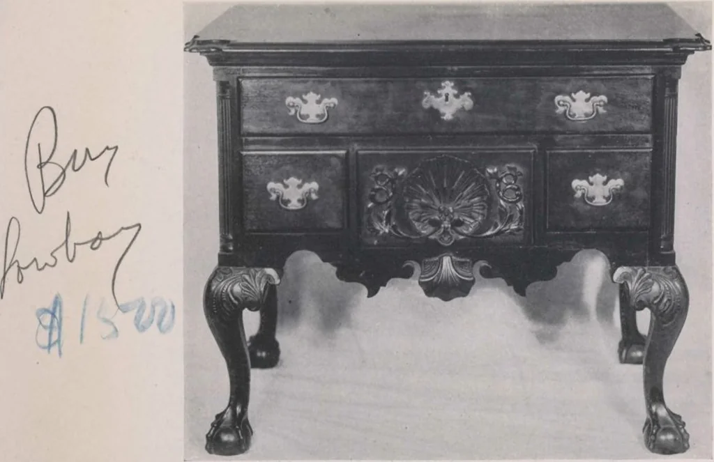 An illustration from The Jacob Paxson Temple collection of early American furniture and objects of art [electronic resource], 1922, leaf 5