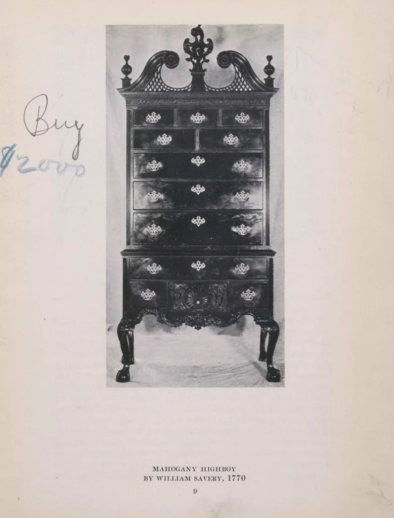 An illustration from The Jacob Paxson Temple collection of early American furniture and objects of art [electronic resource], 1922, leaf 8