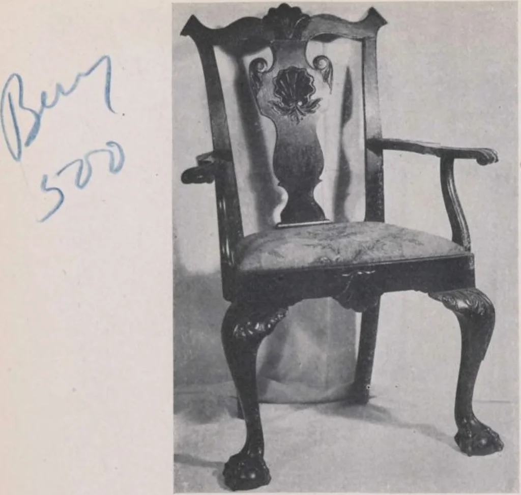 An illustration from The Jacob Paxson Temple collection of early American furniture and objects of art [electronic resource], 1922, leaf 9