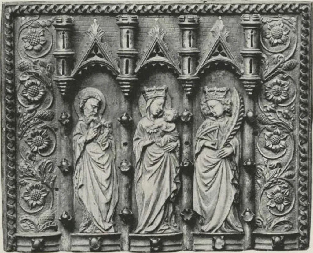 An illustration from Illustrated catalogue of the valuable collection of rare Gothic art and other artistic antique property belonging to the continental connoisseur and expert Henri S. de Souhami of Paris, acquired by him from Prince Henri de Faucigny Lucinge, Madame Lelong and other sources [electronic resource] : to be sold at unrestricted publi sale at the new American Art Galleries ... on the afternoons herein stated, 1922, leaf 18