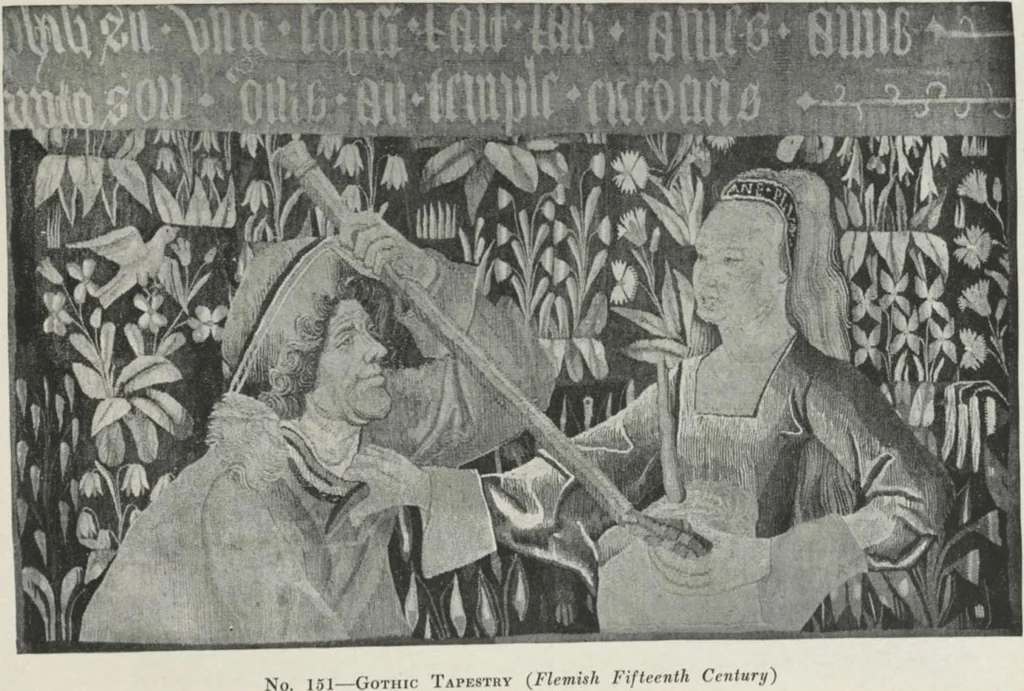 An illustration from Illustrated catalogue of the valuable collection of rare Gothic art and other artistic antique property belonging to the continental connoisseur and expert Henri S. de Souhami of Paris, acquired by him from Prince Henri de Faucigny Lucinge, Madame Lelong and other sources [electronic resource] : to be sold at unrestricted publi sale at the new American Art Galleries ... on the afternoons herein stated, 1922, leaf 84