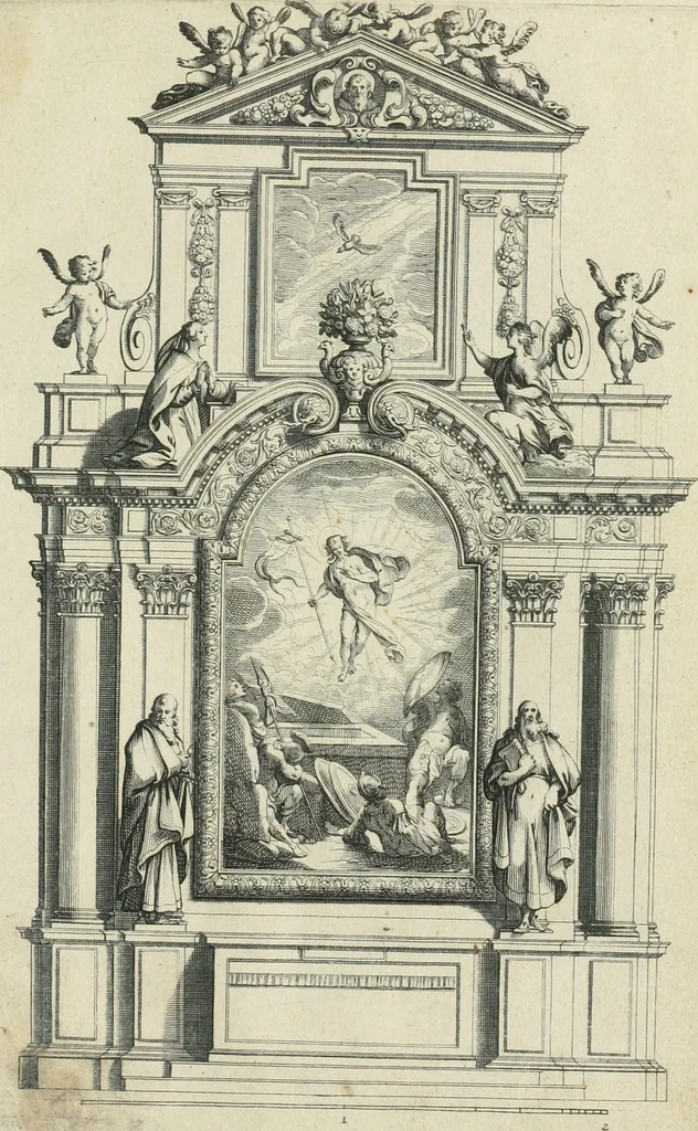 An illustration from Liure d'architecture d'autels et de cheminees, 1633, leaf 20