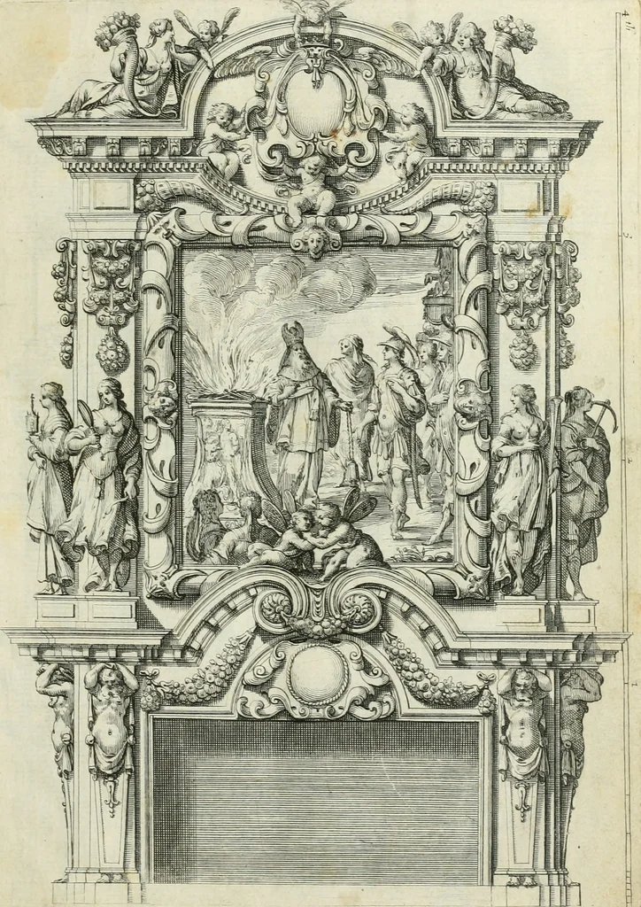An illustration from Liure d'architecture d'autels et de cheminees, 1633, leaf 26