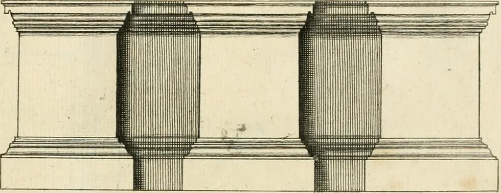 An illustration from Liure nouueau de l'art d'architecture : des cinq ordres et de plusieurs recueils de cette science, comme amphitheatres, plans, élevations, perspectiue et autres, desseignez correctement d'apres Vitruue, Scamossi, Palladio, Vignole et de Lorme, 1650, leaf 30