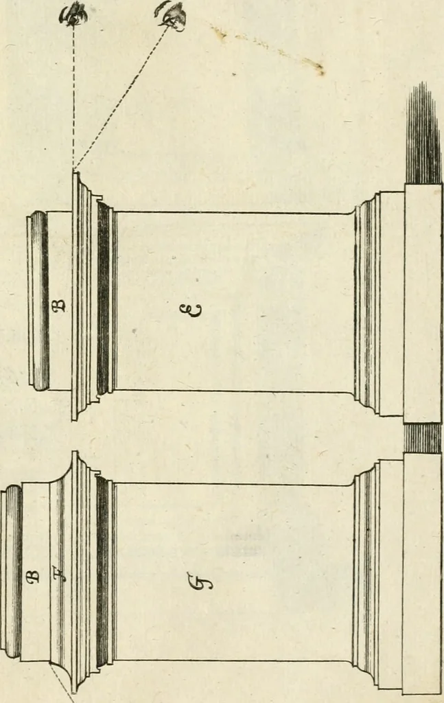 An illustration from Liure nouueau de l'art d'architecture : des cinq ordres et de plusieurs recueils de cette science, comme amphitheatres, plans, élevations, perspectiue et autres, desseignez correctement d'apres Vitruue, Scamossi, Palladio, Vignole et de Lorme, 1650, leaf 32