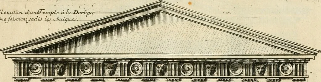 An illustration from Liure nouueau de l'art d'architecture : des cinq ordres et de plusieurs recueils de cette science, comme amphitheatres, plans, élevations, perspectiue et autres, desseignez correctement d'apres Vitruue, Scamossi, Palladio, Vignole et de Lorme, 1650, leaf 36