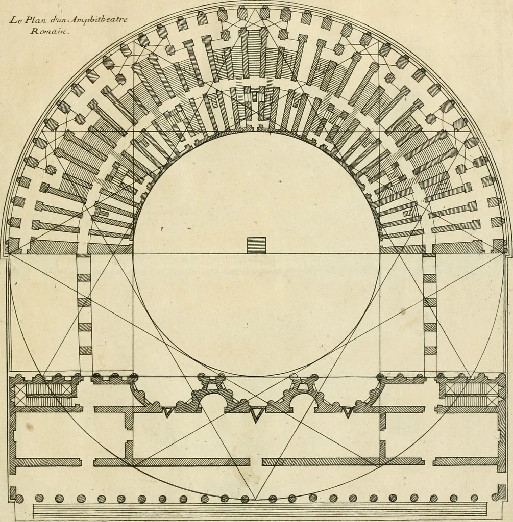 An illustration from Liure nouueau de l'art d'architecture : des cinq ordres et de plusieurs recueils de cette science, comme amphitheatres, plans, élevations, perspectiue et autres, desseignez correctement d'apres Vitruue, Scamossi, Palladio, Vignole et de Lorme, 1650, leaf 44
