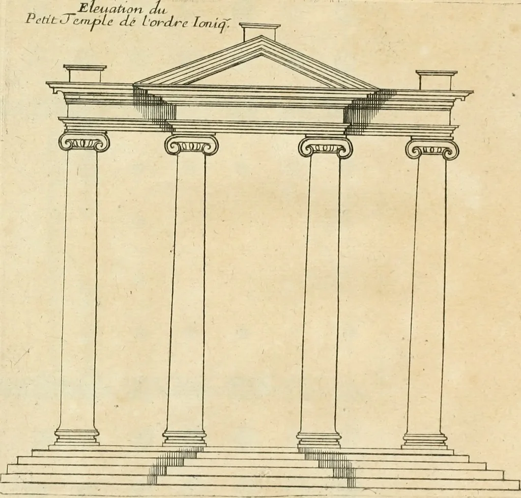An illustration from Liure nouueau de l'art d'architecture : des cinq ordres et de plusieurs recueils de cette science, comme amphitheatres, plans, élevations, perspectiue et autres, desseignez correctement d'apres Vitruue, Scamossi, Palladio, Vignole et de Lorme, 1650, leaf 54