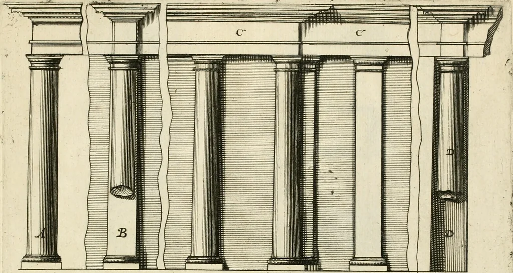 An illustration from Liure nouueau de l'art d'architecture : des cinq ordres et de plusieurs recueils de cette science, comme amphitheatres, plans, élevations, perspectiue et autres, desseignez correctement d'apres Vitruue, Scamossi, Palladio, Vignole et de Lorme, 1650, leaf 64