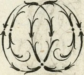 An illustration from Livre curieux et utile pour les sçavans et artistes : composé de trois alphabets de chiffres simples, doubles & triples, fleuronnez et au premier trait : accompagné d'un tres grand nombre de devises, emblêmes, médailles et autres figures hieroglyfiques : ensemble de plusieurs supports et cimiers pour les ornemens des armes : avec une table tres ample par le moyen de laquelle on trouvera facilement tous les noms imaginables, 1685, leaf 159