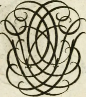 An illustration from Livre curieux et utile pour les sçavans et artistes : composé de trois alphabets de chiffres simples, doubles & triples, fleuronnez et au premier trait : accompagné d'un tres grand nombre de devises, emblêmes, médailles et autres figures hieroglyfiques : ensemble de plusieurs supports et cimiers pour les ornemens des armes : avec une table tres ample par le moyen de laquelle on trouvera facilement tous les noms imaginables, 1685, leaf 228