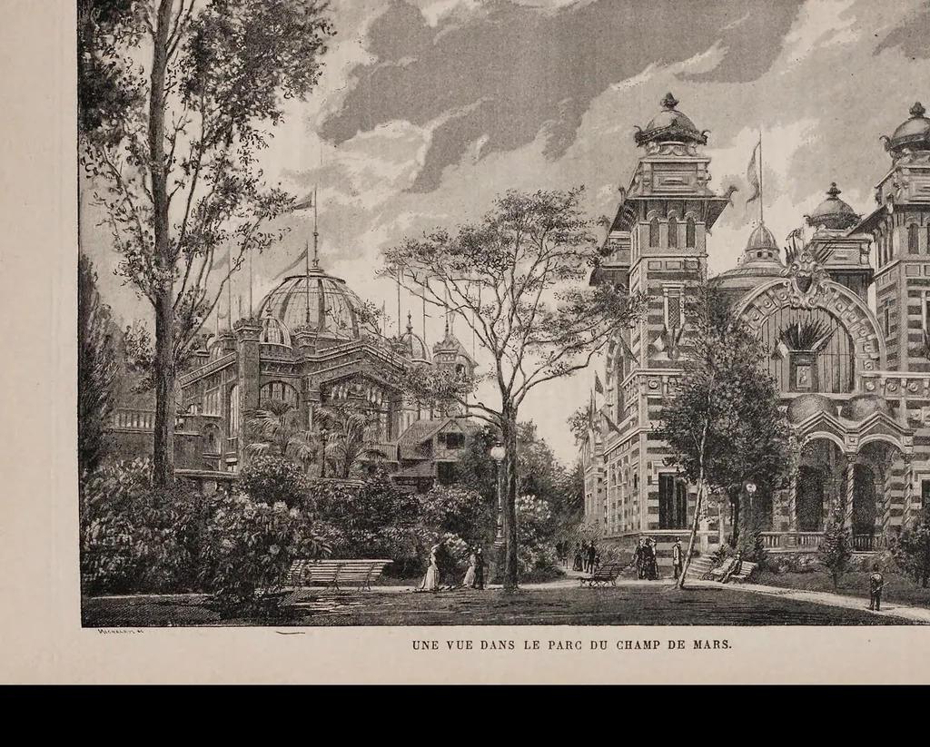 An illustration from Livre d'or de l'Exposition, 1889, leaf 496