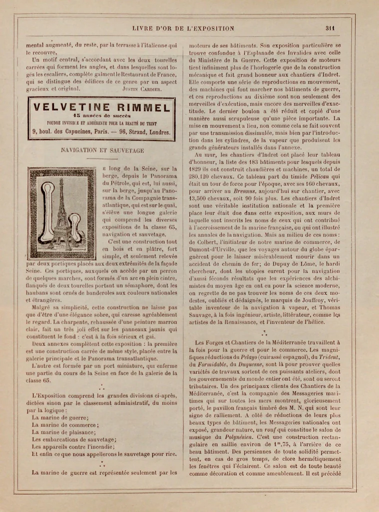 An illustration from Livre d'or de l'Exposition, 1889, leaf 391