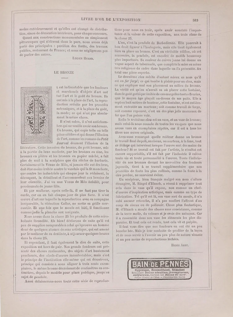 An illustration from Livre d'or de l'Exposition, 1889, leaf 237