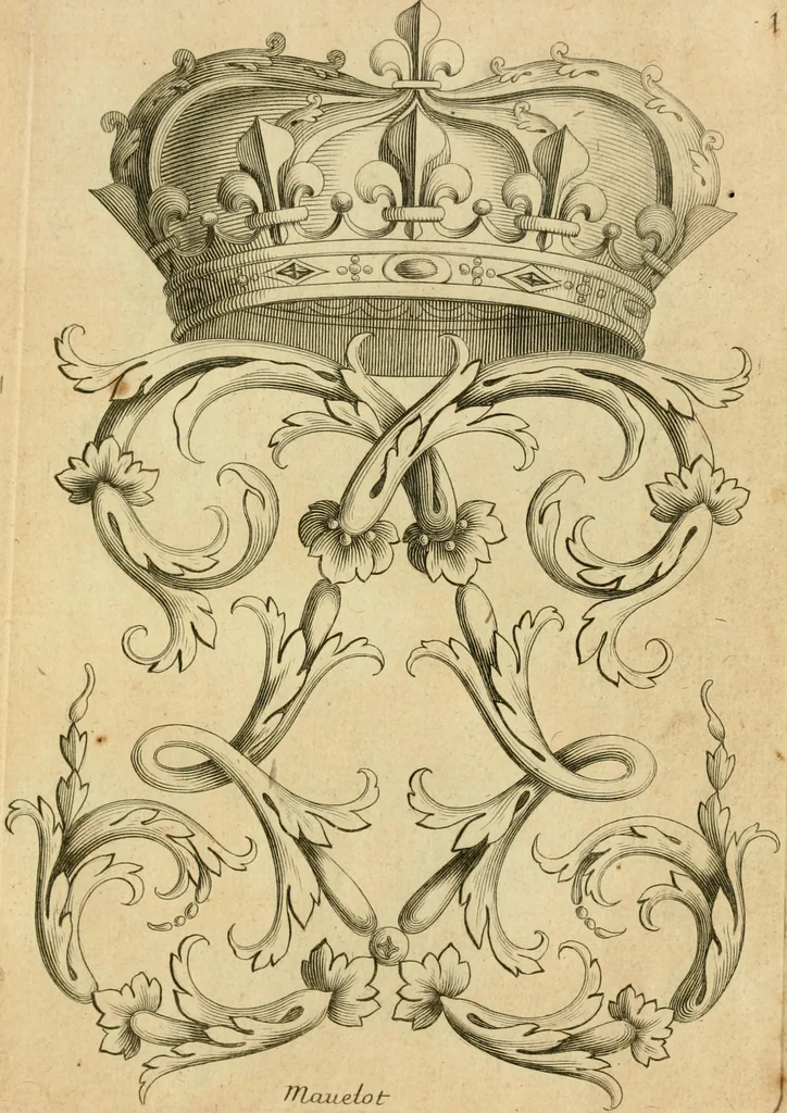 An illustration from Livre de chiffres a double traits, ou l'on trouve les noms & surnoms. : Vtile aux peintres, sculpteurs, graveurs et autres. Dedia Monseigneur le Dauphin, 1685, leaf 10