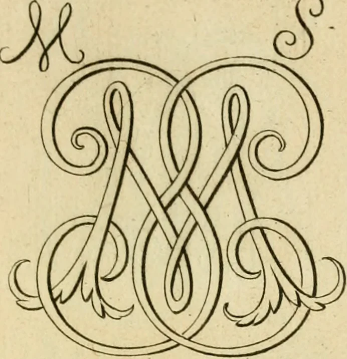 An illustration from Livre de chiffres a double traits, ou l'on trouve les noms & surnoms. : Vtile aux peintres, sculpteurs, graveurs et autres. Dedia Monseigneur le Dauphin, 1685, leaf 116