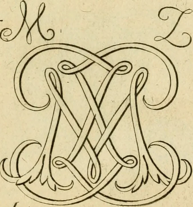 An illustration from Livre de chiffres a double traits, ou l'on trouve les noms & surnoms. : Vtile aux peintres, sculpteurs, graveurs et autres. Dedia Monseigneur le Dauphin, 1685, leaf 116