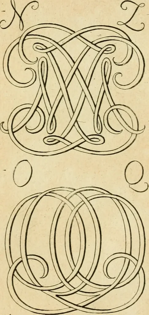 An illustration from Livre de chiffres a double traits, ou l'on trouve les noms & surnoms. : Vtile aux peintres, sculpteurs, graveurs et autres. Dedia Monseigneur le Dauphin, 1685, leaf 120