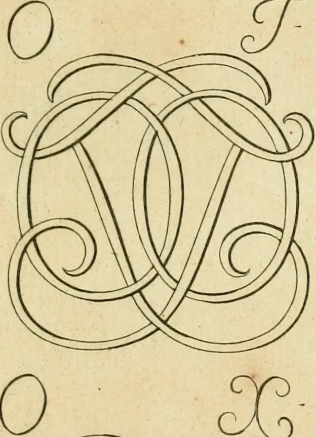 An illustration from Livre de chiffres a double traits, ou l'on trouve les noms & surnoms. : Vtile aux peintres, sculpteurs, graveurs et autres. Dedia Monseigneur le Dauphin, 1685, leaf 122