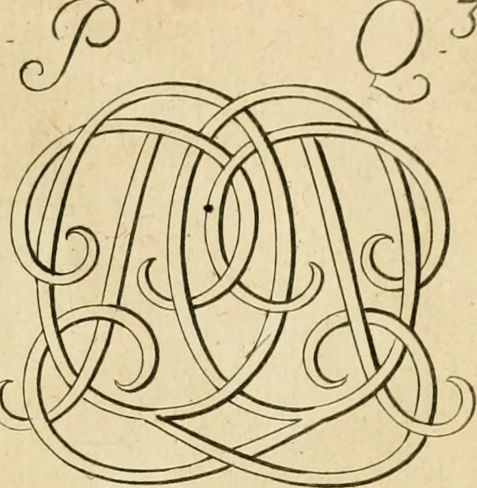 An illustration from Livre de chiffres a double traits, ou l'on trouve les noms & surnoms. : Vtile aux peintres, sculpteurs, graveurs et autres. Dedia Monseigneur le Dauphin, 1685, leaf 124
