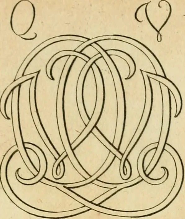 An illustration from Livre de chiffres a double traits, ou l'on trouve les noms & surnoms. : Vtile aux peintres, sculpteurs, graveurs et autres. Dedia Monseigneur le Dauphin, 1685, leaf 128