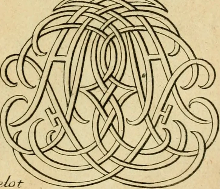 An illustration from Livre de chiffres a double traits, ou l'on trouve les noms & surnoms. : Vtile aux peintres, sculpteurs, graveurs et autres. Dedia Monseigneur le Dauphin, 1685, leaf 148