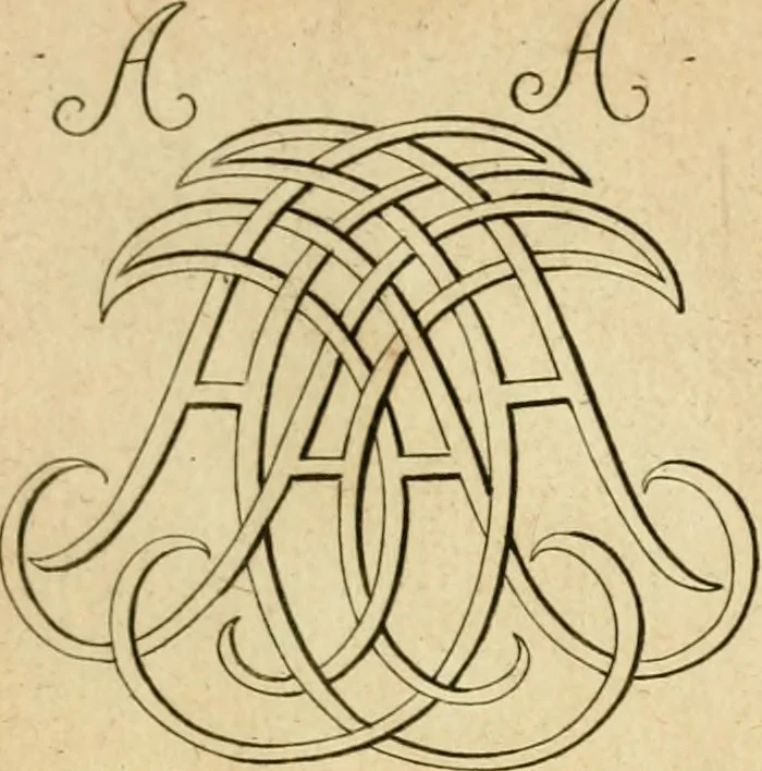 An illustration from Livre de chiffres a double traits, ou l'on trouve les noms & surnoms. : Vtile aux peintres, sculpteurs, graveurs et autres. Dedia Monseigneur le Dauphin, 1685, leaf 152