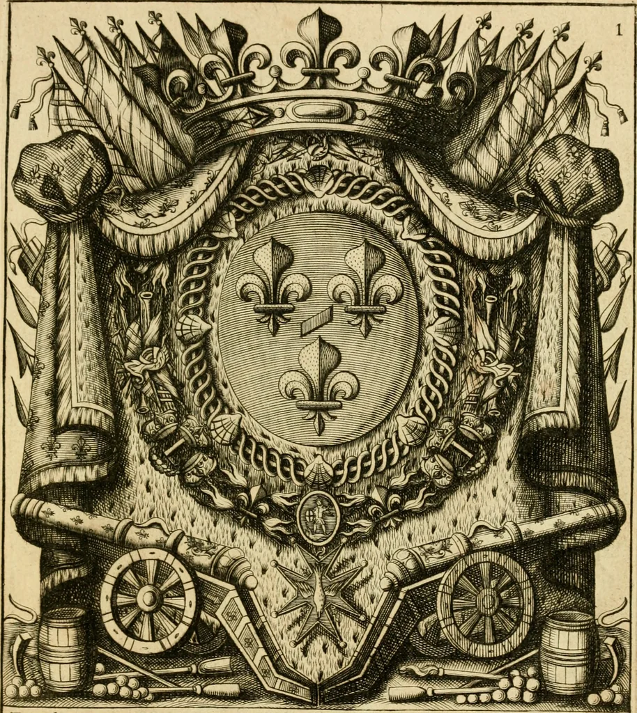 An illustration from Livre de chiffres a double traits, ou l'on trouve les noms & surnoms. : Vtile aux peintres, sculpteurs, graveurs et autres. Dedia Monseigneur le Dauphin, 1685, leaf 176