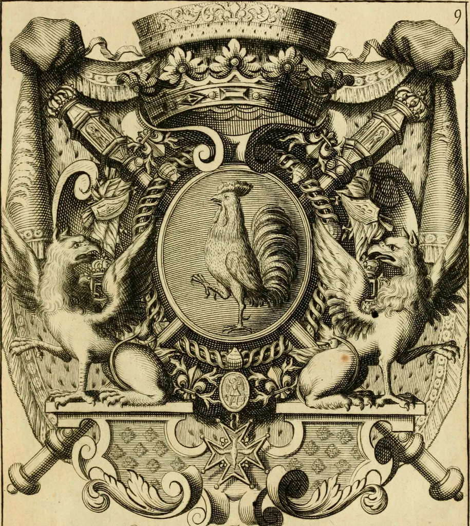 An illustration from Livre de chiffres a double traits, ou l'on trouve les noms & surnoms. : Vtile aux peintres, sculpteurs, graveurs et autres. Dedia Monseigneur le Dauphin, 1685, leaf 192