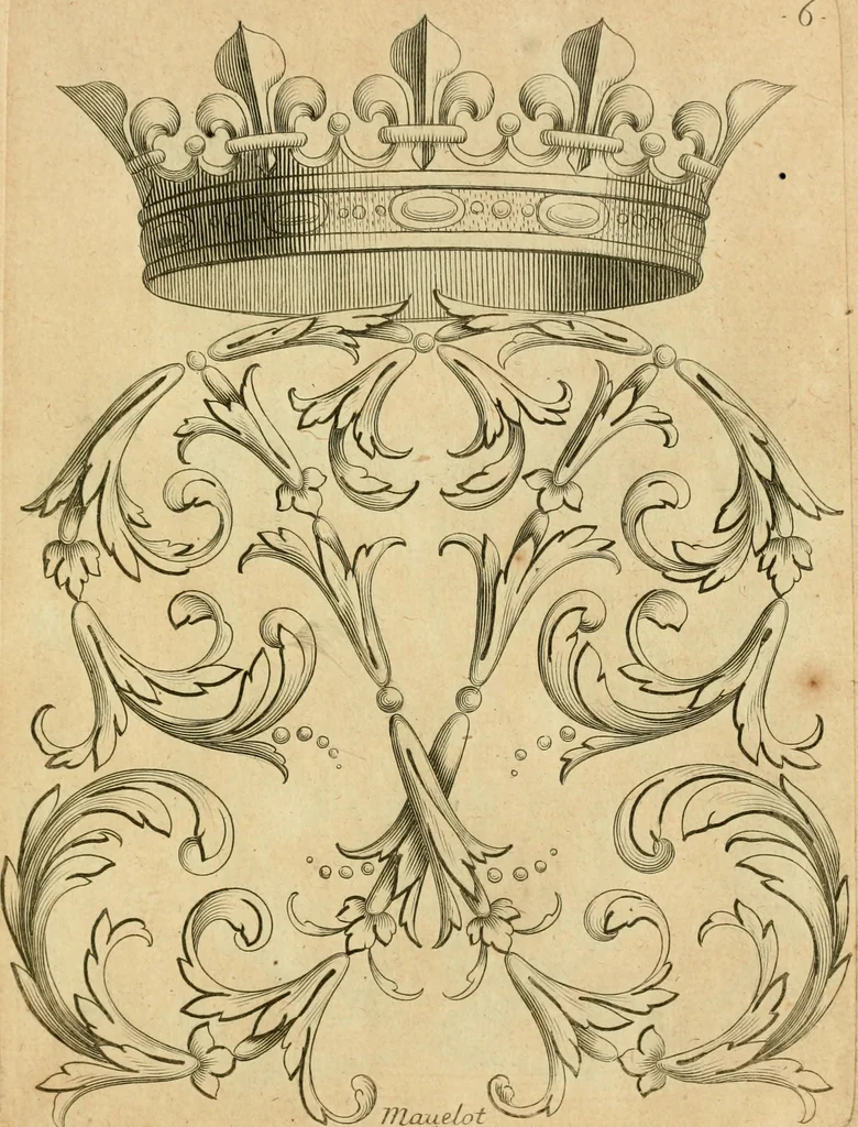 An illustration from Livre de chiffres a double traits, ou l'on trouve les noms & surnoms. : Vtile aux peintres, sculpteurs, graveurs et autres. Dedia Monseigneur le Dauphin, 1685, leaf 20
