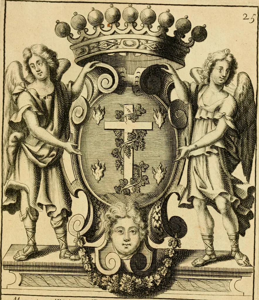 An illustration from Livre de chiffres a double traits, ou l'on trouve les noms & surnoms. : Vtile aux peintres, sculpteurs, graveurs et autres. Dedia Monseigneur le Dauphin, 1685, leaf 224