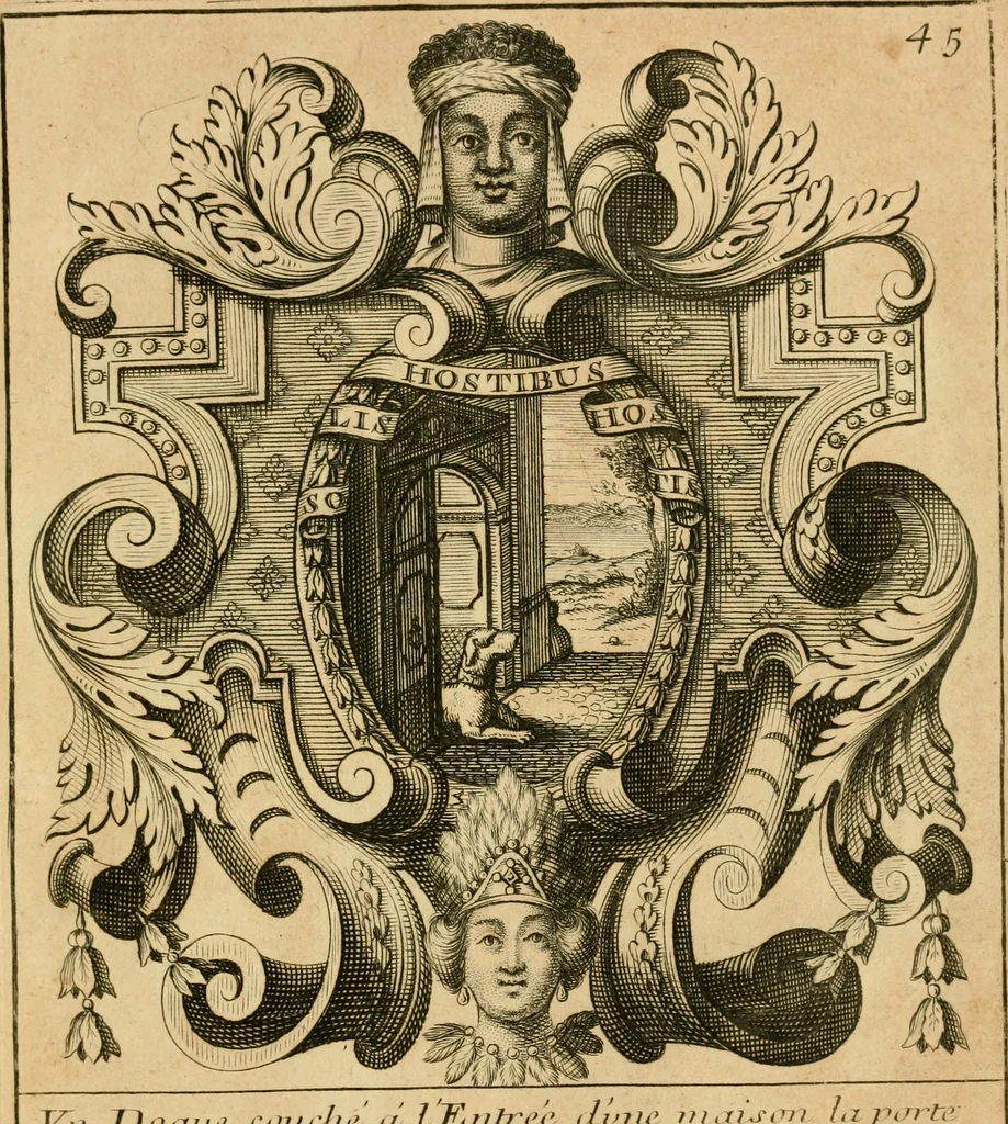 An illustration from Livre de chiffres a double traits, ou l'on trouve les noms & surnoms. : Vtile aux peintres, sculpteurs, graveurs et autres. Dedia Monseigneur le Dauphin, 1685, leaf 266