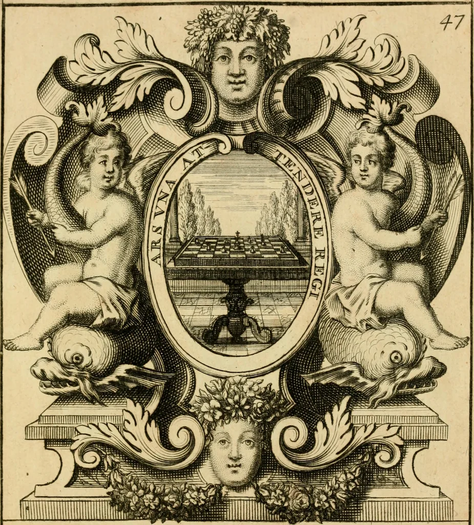 An illustration from Livre de chiffres a double traits, ou l'on trouve les noms & surnoms. : Vtile aux peintres, sculpteurs, graveurs et autres. Dedia Monseigneur le Dauphin, 1685, leaf 270