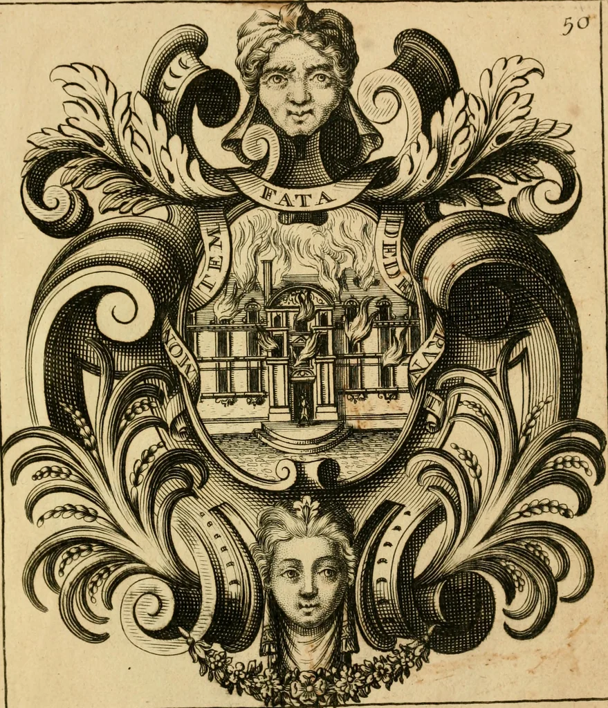 An illustration from Livre de chiffres a double traits, ou l'on trouve les noms & surnoms. : Vtile aux peintres, sculpteurs, graveurs et autres. Dedia Monseigneur le Dauphin, 1685, leaf 276