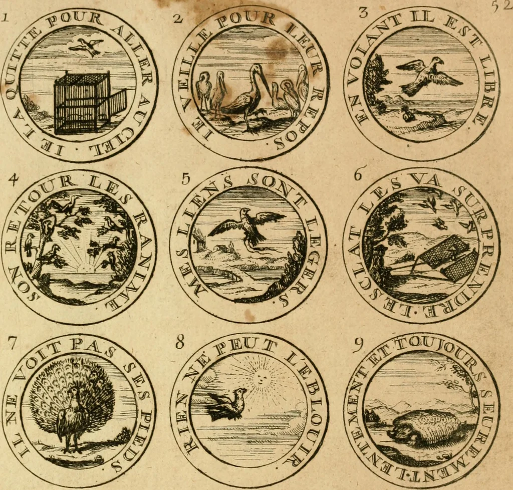 An illustration from Livre de chiffres a double traits, ou l'on trouve les noms & surnoms. : Vtile aux peintres, sculpteurs, graveurs et autres. Dedia Monseigneur le Dauphin, 1685, leaf 280