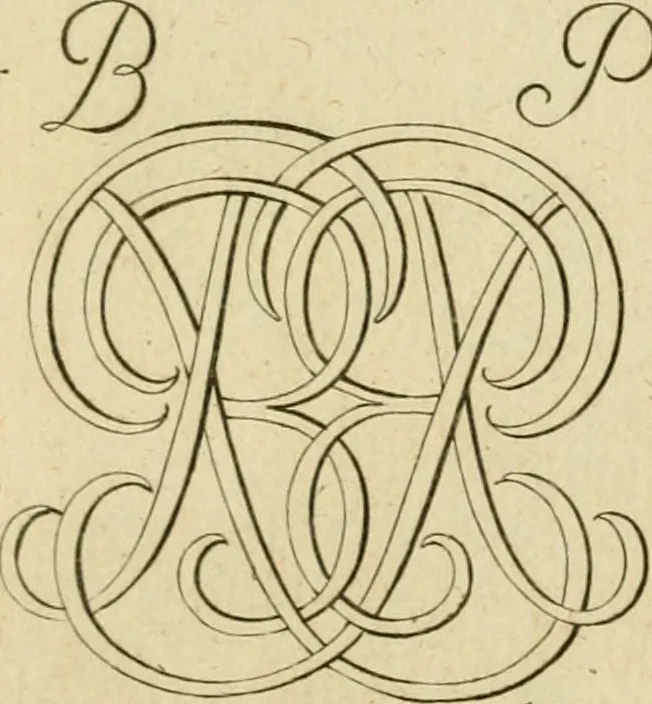 An illustration from Livre de chiffres a double traits, ou l'on trouve les noms & surnoms. : Vtile aux peintres, sculpteurs, graveurs et autres. Dedia Monseigneur le Dauphin, 1685, leaf 62