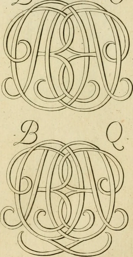An illustration from Livre de chiffres a double traits, ou l'on trouve les noms & surnoms. : Vtile aux peintres, sculpteurs, graveurs et autres. Dedia Monseigneur le Dauphin, 1685, leaf 62
