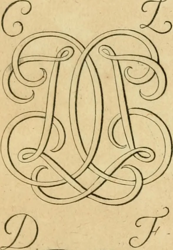 An illustration from Livre de chiffres a double traits, ou l'on trouve les noms & surnoms. : Vtile aux peintres, sculpteurs, graveurs et autres. Dedia Monseigneur le Dauphin, 1685, leaf 72