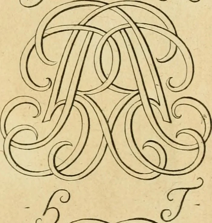 An illustration from Livre de chiffres a double traits, ou l'on trouve les noms & surnoms. : Vtile aux peintres, sculpteurs, graveurs et autres. Dedia Monseigneur le Dauphin, 1685, leaf 98