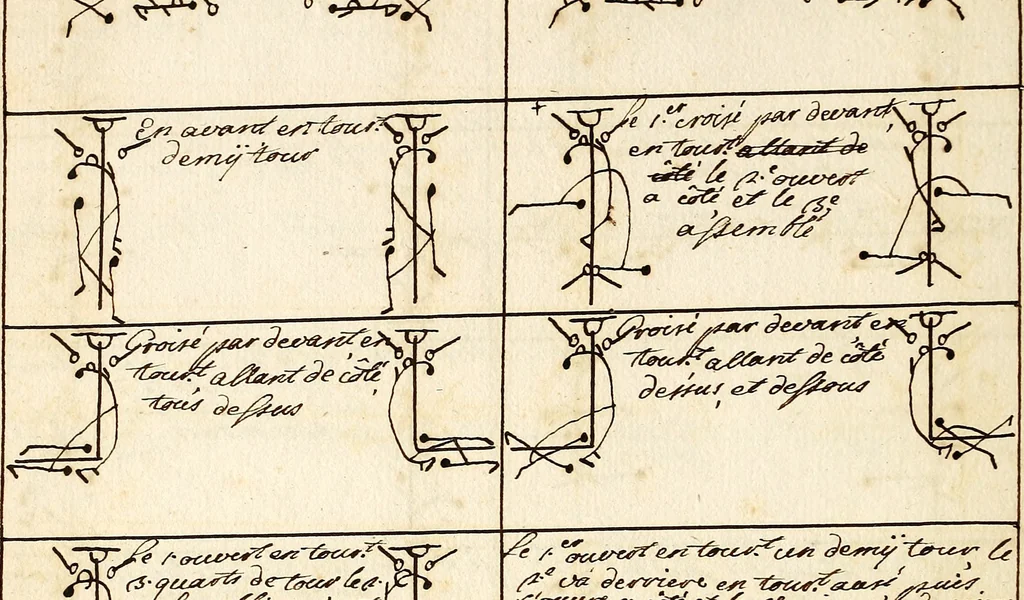 An illustration from Livre de danse : manuscript, 1700, leaf 27