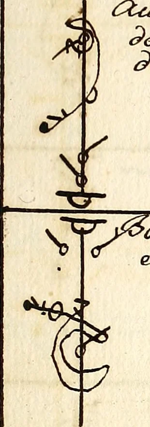 An illustration from Livre de danse : manuscript, 1700, leaf 40