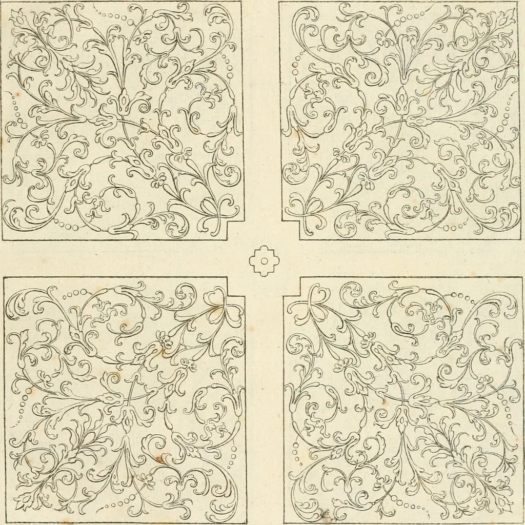 An illustration from Livre de differants desseings de parterres, 1630, leaf 14