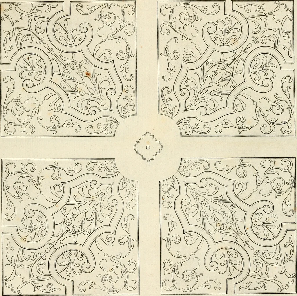 An illustration from Livre de differants desseings de parterres, 1630, leaf 18