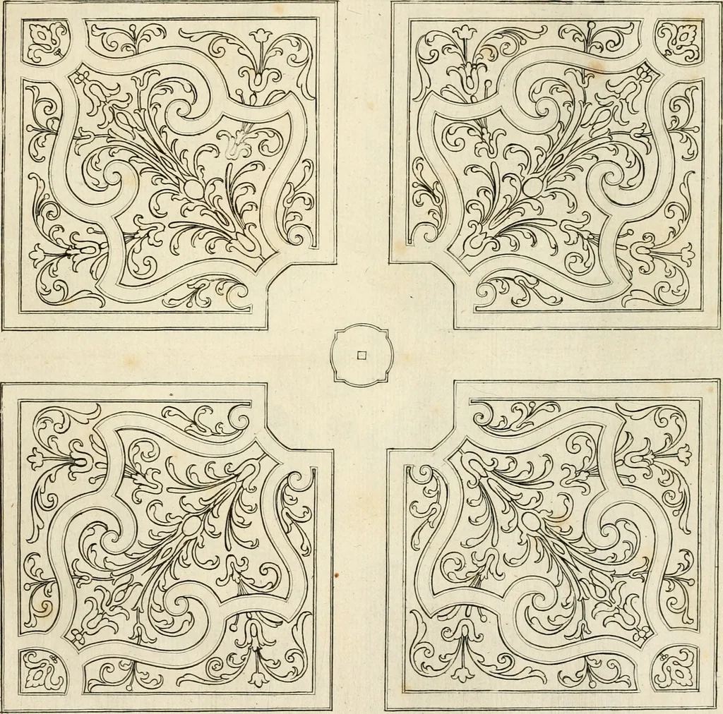 An illustration from Livre de differants desseings de parterres, 1630, leaf 26