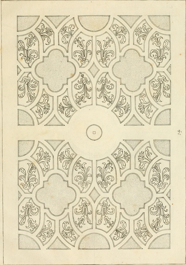 An illustration from Livre de differants desseings de parterres, 1630, leaf 36