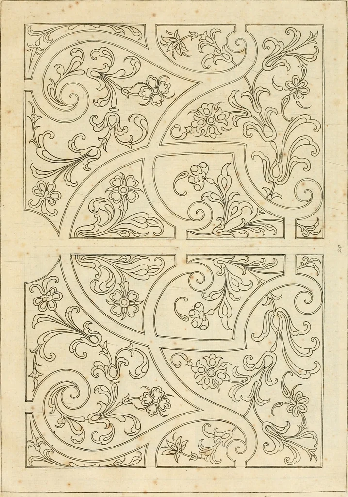 An illustration from Livre de differants desseings de parterres, 1630, leaf 48
