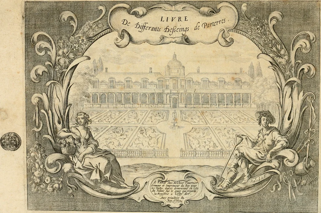 An illustration from Livre de differants desseings de parterres, 1630, leaf 6